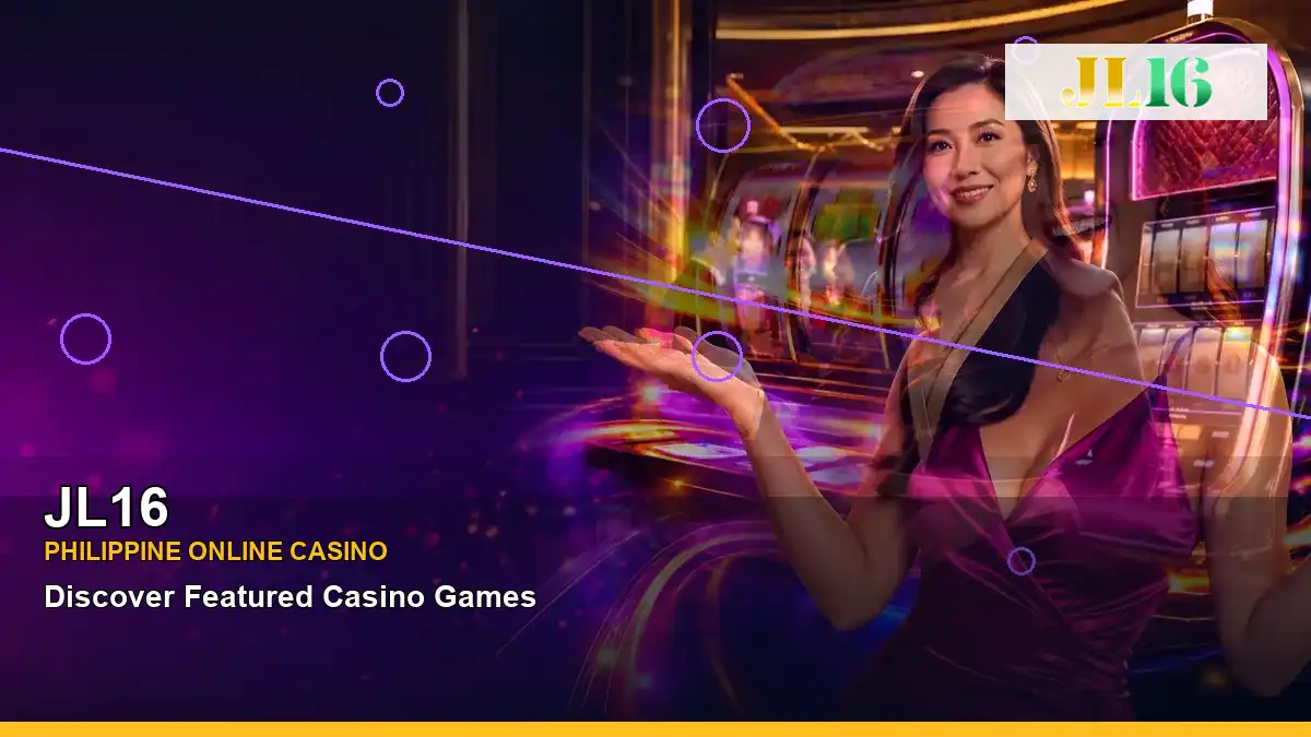 JL16 fantasy online slot games featuring an adult Filipina casino host with a wide-action composition