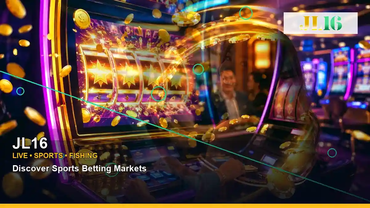 JL16 play phone mobile casino games featuring an adult Filipina casino host with a layered collage composition